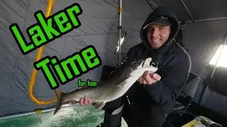 ice fishing w/ Captain Steve (Lake Simcoe Lake Trout)
