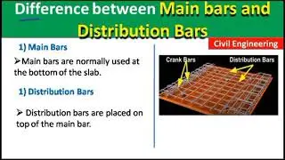 Difference between main bars and distribution bars | Where they are used?