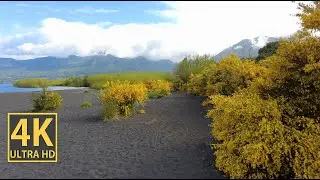 Volcanic Beach Nature Walk 4K (With Ambient Nature Sounds And Music)