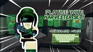 PLAYING MM2 WITH HARVESTER SET + KEYBOARD ASMR!