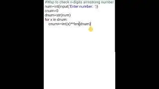 WAP to check Armstrong number of n-digits || Python