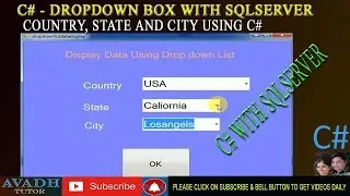 country state city dropdown using c# with sqlserver || show data in dropdownlist from c# sqlserver