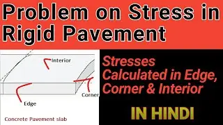 Stresses calculated on corner, Edge & Interior in Rigid Pavement in hindi || Westergaard's Analysis|