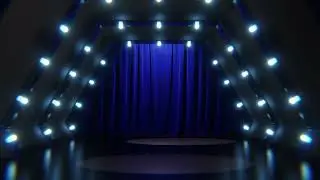 3D Abstract Green Screen Blue Carpet Award Curtain Backdrop Stage Hallway Grand Opening  Free footag