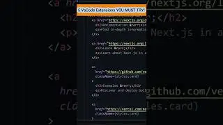 5 VsCode Extensions YOU MUST TRY! #shorts #vscode