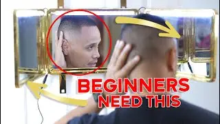 The Proper Way To Use Our Mirror to Get the Best Results when Barbering  l Self Cut System Tutorial