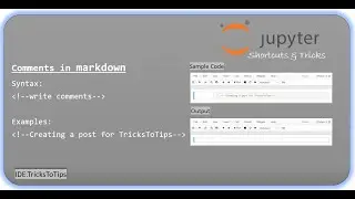 Writing comments in markdown cell of jupyter notebook | IDE | 01 | TricksToTips