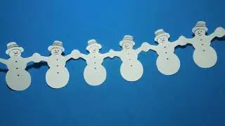 How to make a garland out of paper. Snowmen.