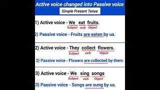 active voice changed into passive voice examples simple present tense