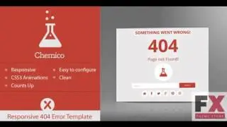 Preview Chemico - Responsive Animated 404 Error Template TFo