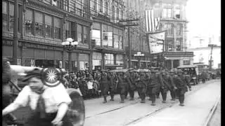 Liberty Bond drive: World War I military equipment  at a parade in the United Sta...HD Stock Footage