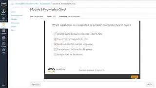 AWS Academy Machine Learning - Module 6 Knowledge Check - 2021 Version