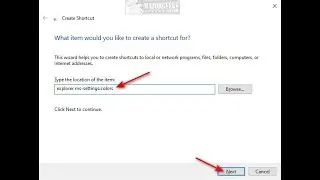 How to Create a Shortcut to Colors in Windows 10