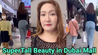 Supertall Beauty in Dubai Mall | tall woman in Public | tall girl in Public