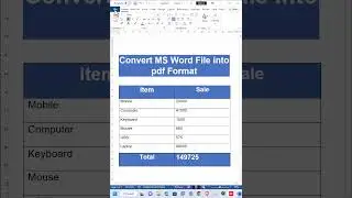 Easy Way to Convert Word File into PDF Format.