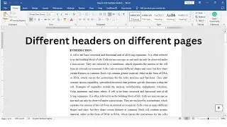 Different Headers On Different Pages MS Word | How to add multiple headers in MS word | Tutorial