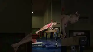Isabelle's beginning of her beam routine 