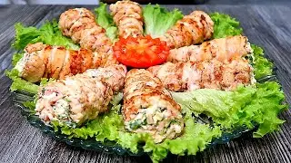 Закусочные ТРУБОЧКИ ИЗ КУРИЦЫ. Новый Рецепт Новогоднего Салата!!! Просто Бомба!!