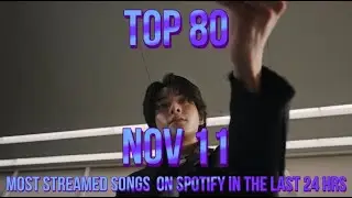 TOP 80 MOST STREAMED SONGS ON SPOTIFY IN THE LAST 24 HRS NOV 11