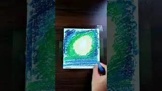 galaxy scenery drawing with oil pastel | galaxy tree scenery#shorts