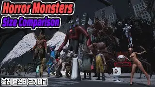 Horror Monsters Size Comparison (feat. Game, Movie)