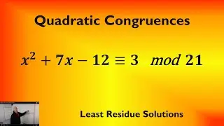 Least Residue of a Quadratic Congruence Mod 21