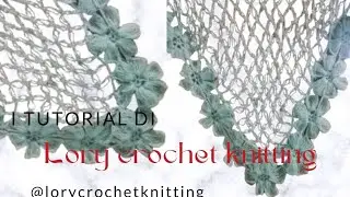 Scialle crochet punto Strega e fiori