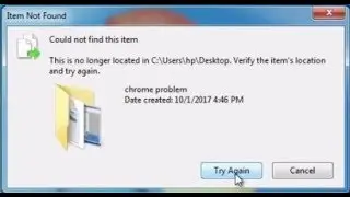 could not found this item error/desktop error/desktop folder delete error
