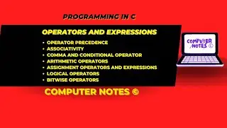 Operators and Expressions | Full Video in Description | Programming in C  