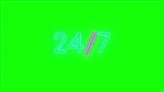 24/7 Neon Green Screen Sign - Neon Green Screen Pack