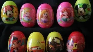 22 Disney Egg Hunt Surprise! Cars Jake Princess Cinderella Rapunzel Ariel Mickey Mouse Minnie Mouse