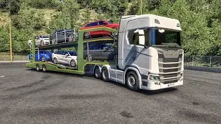 Cars delivery in rain through Croatia | Scania S 450 - ETS 2 | Thrustmaster GP Xid Pro