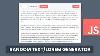 Random/Dummy Lorem Ipsum Text Generator Using JavaScript | With Bacon Ipsum API