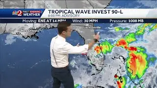 National Hurricane Center tracking Invest 90-L as it moves across Florida