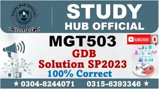 MGT503 GDB 1 Solution Spring 2023, MGT503 GDB Solution  2023, MGT503 GDB Solution, MGT503 GDB,
