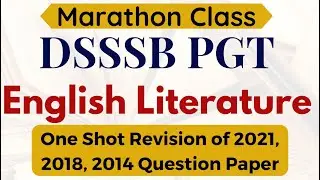 🔴 DSSSB PGT ENGLISH Previous Year Question Paper || One Shot Revision of DSSSB PGT English