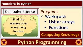 How to find the average of array using function in python || How to return average from function