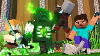 GREEN WARDEN : New Village - Episode 4 - Alex and Steve Life ( Minecraft Animation)