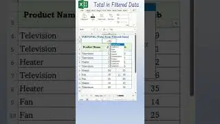 Calculation in Filtered Data in Excel