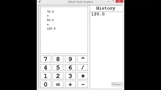 Simple Calculator GUI Project using Turtle in Python