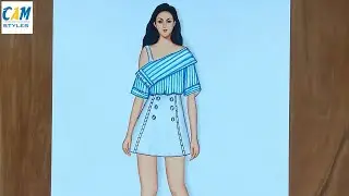 fashion sketches outfits / Simple drawings step by step / easy drawings for beginners