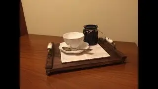 Поднос из деревянных обрезков, и старой кафельной плитки. DIY. Tray.