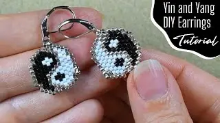 Yin and Yang Beaded Earrings - Tutorial || DIY