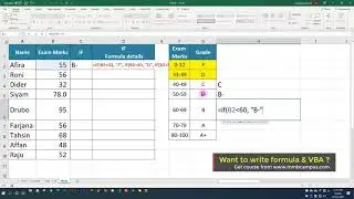 Advance example of IF formula of Excel || Student grade system calculation