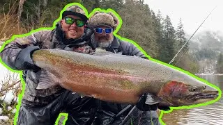 Fishing For GIANT STEELHEAD & He Hooks A MONSTER!!