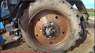 Зачистка и покраска задних колес на МТЗ.
