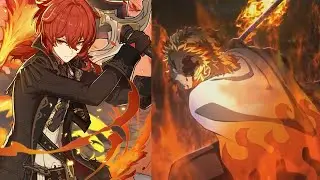 Diluc Ultimate X Rengoku Flame Breathing Movie kimetsu no yaiba