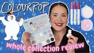 *NEW* Colourpop Frosty the Snowman Try-On! Swatching & trying the whole collection ⛄️❄️