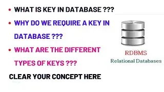What is Key in database || Key in Database || Key and its types in database | Concept of Key in DBMS