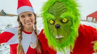 Magic Elf on the Shelf and Grinch Make a HUGE Mess in Twin Sisters House!